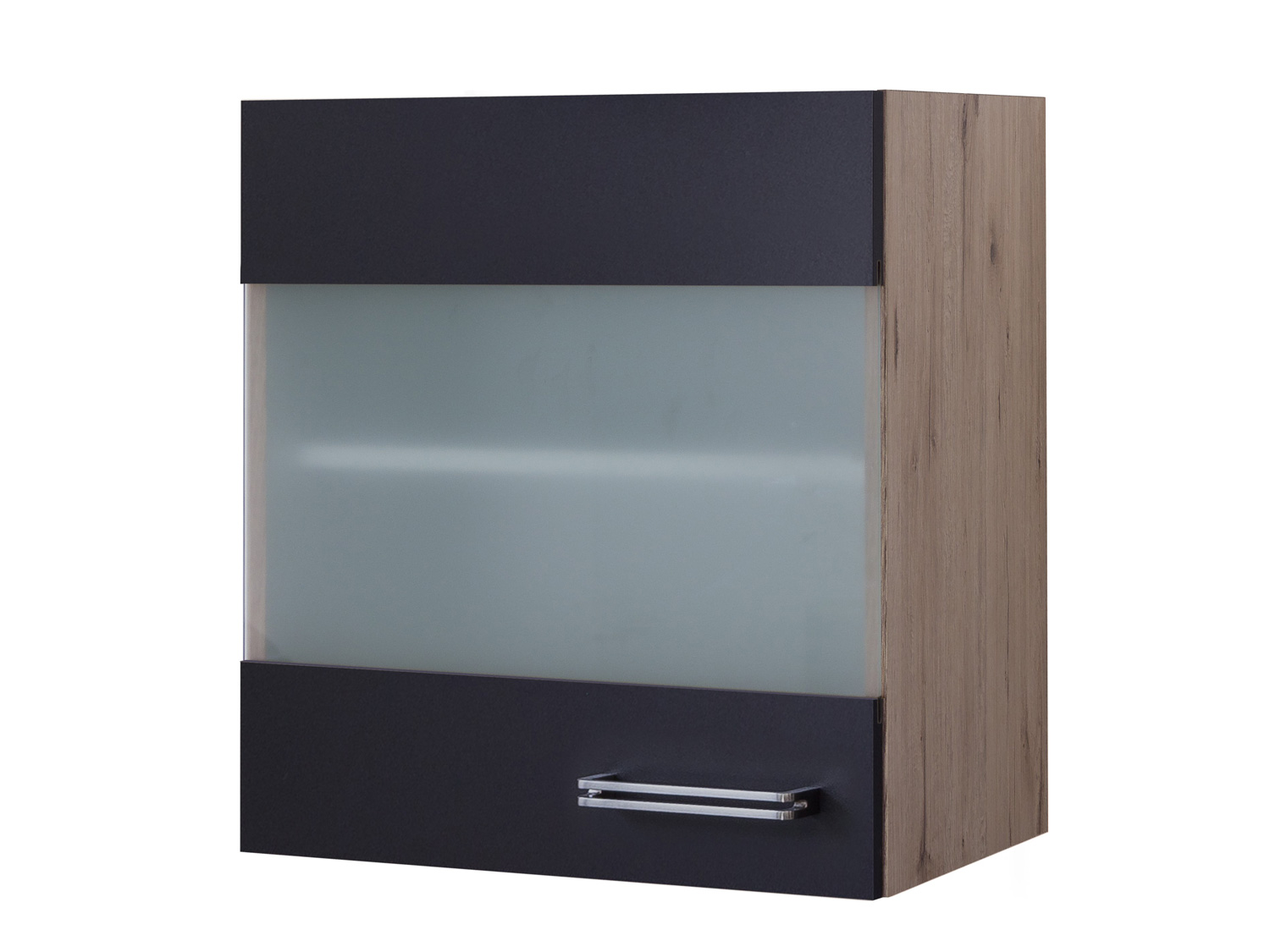 Küchenunterschrank ohne Arbeitsplatte - 50 cm breit - Anthrazit San Remo  Eiche – Lino