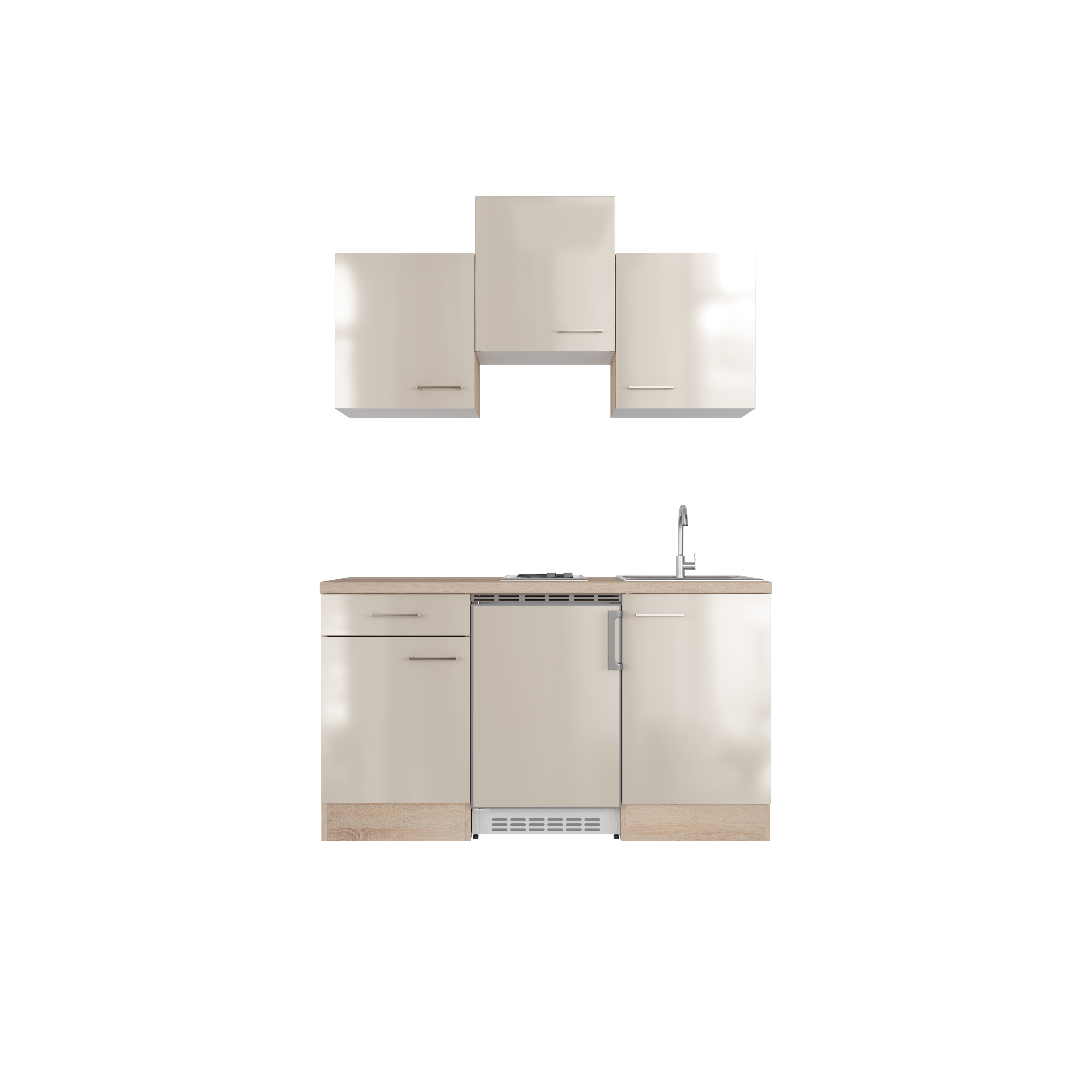 Singleküche mit E-Geräten - 150 cm breit - Buche – Namu