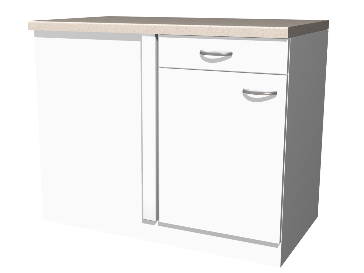 Eckunterschrank Küche - 110 cm breit - Weiß – Witus